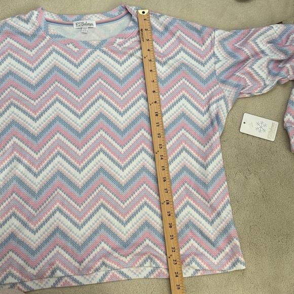PJ Salvage Mountain Bound Cozy White Pink Blue Chevron Shorts Pajama Set Size XL - Picture 9 of 14